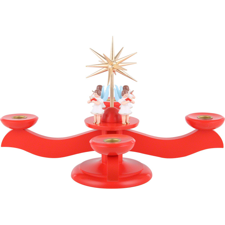 Adventsleuchter rot - 29x29x26 cm