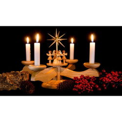 Candle Holder - 4 Angels Natural - 26 cm / 10.2 inch