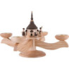 Adventsleuchter Seiffener Kirche mit Kurrende natur - 26 cm