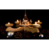 Candle Holder - Seiffen Church with Carolers Natural - 26 cm / 10.2 inch