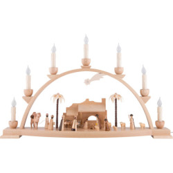 Schwibbogen Christi Geburt natur - 60x35 cm