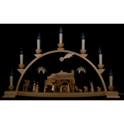 Schwibbogen Christi Geburt natur - 60x35 cm