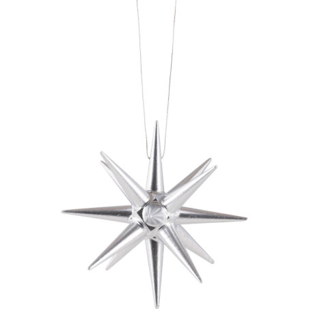 Tree Ornament - Christmas Star Silver - 7 cm / 2.8 inch