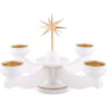 Adventsleuchter Weihnachtsstern, für Stumpen oder Teelichter, weiß - 19 cm