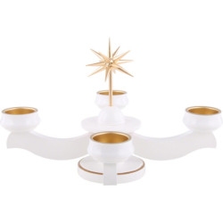 Adventsleuchter Weihnachtsstern, für Stumpen oder Teelichter, weiß - 19 cm
