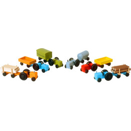 Tractor With Trailer, Colorful