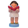 Engel mit Buch - Blaue Flügel - stehend - 6 cm