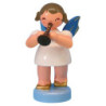 Engel mit Flöte - Blaue Flügel - stehend - 6 cm