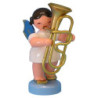 Engel mit Tuba - Blaue Flügel - stehend - 6 cm