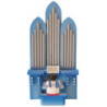 Engel an der Orgel mit Spielwerk "Stille Nacht" - Blaue Flügel - 18,5 cm