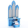 Angel with Organ with Musical Mechanism "Oh Christmas Tree" - Blue Wings - 18,5 cm / 7.3 inch