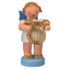 Engel mit Leier - Blaue Flügel - stehend - 6 cm