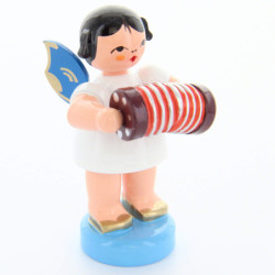Angel with Concertina - Blue Wings - Standing - 6 cm / 2.4 inch