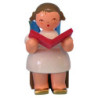 Engel mit Buch - Blaue Flügel - sitzend - 5 cm