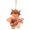 Christbaumschmuck Engel mit Mandoline - Blaue Flügel - schwebend - 5,5 cm