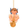 Christbaumschmuck Engel mit Saxophon - Blaue Flügel - schwebend - 5,5 cm