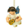 Tree Ornament - Angel with Ukulele - Blue Wings - Floating - 5,5 cm / 2,1 inch