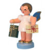 Engel mit 2 Geschenken - Blaue Flügel - stehend - 6 cm