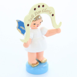 Angel "Soli Deo Gloria" - Swarovski Edition - Blue Wings - Standing - 7 cm / 2.8 inch