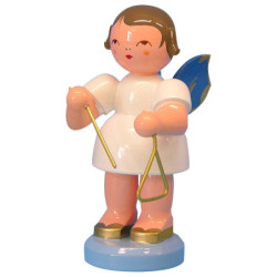 Angel with Triangle - Blue Wings - Standing - 9,5 cm / 3,7 inch