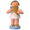 Angel with Pan Pipe - Blue Wings - Standing - 9,5 cm / 3,7 inch