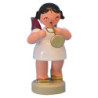 Engel mit Trompete - Rote Flügel - stehend - 6 cm