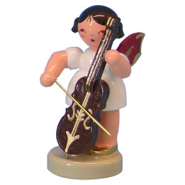 Engel mit Cello - Rote Flügel - stehend - 6 cm