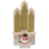 Angel with Organ with Musical Mechanism "Silent Night" - Red Wings - 18,5 cm / 7.3 inch