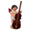 Engel mit Zupfbass - Rote Flügel - stehend - 6 cm