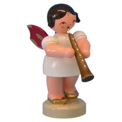 Angel with Oboe - Red Wings - Standing - 6 cm / 2,3 inch