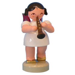Engel mit Klarinette - Rote Flügel - stehend - 6 cm