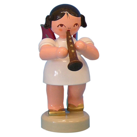 Engel mit Klarinette - Rote Flügel - stehend - 6 cm