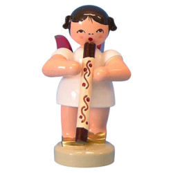 Angel with Didgeridoo - Red Wings - Standing - 6 cm / 2,3 inch