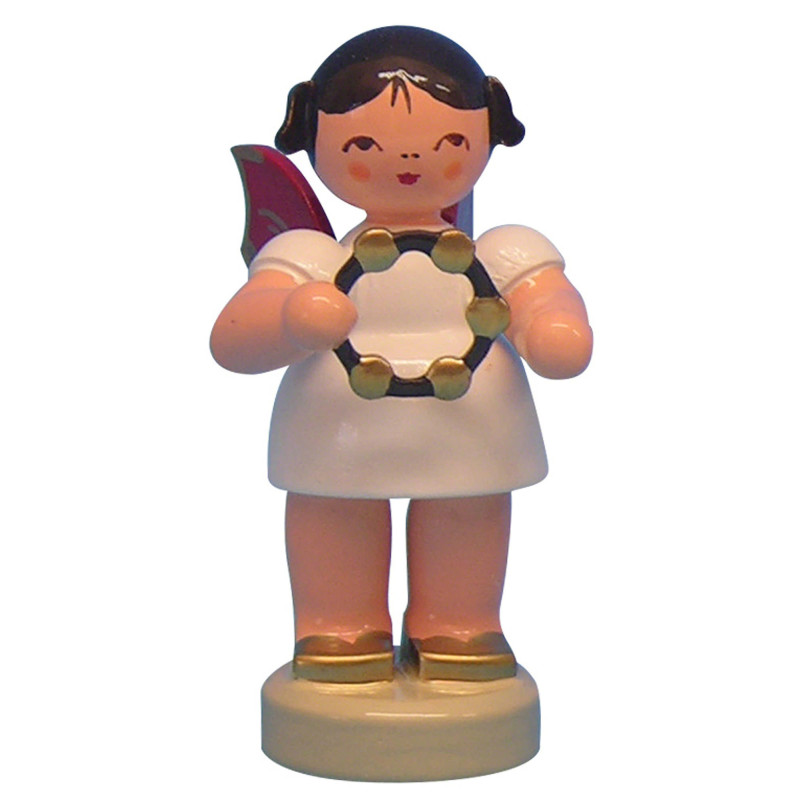 Angel with Jingle Ring - Red Wings - Standing - 6 cm / 2,3 inch