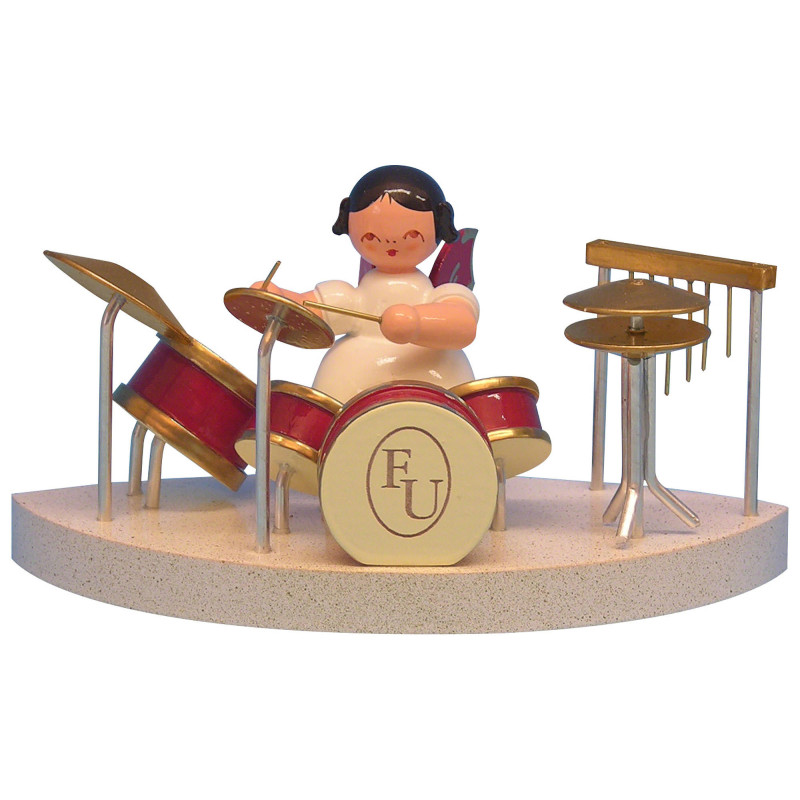 Angel at Drums Fitting Cloud Connector System - Red Wings - Standing - 6 cm / 2,3 inch