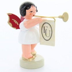 Angel with Fanfare - Red Wings - Standing - 6 cm / 2.4 inch