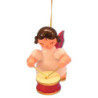 Christbaumschmuck Engel mit Trommel - Rote Flügel - schwebend - 5,5 cm