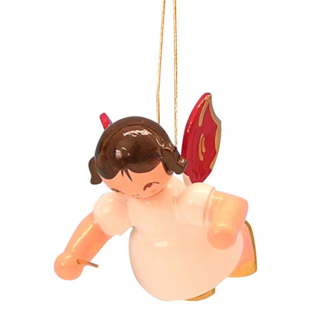 Christbaumschmuck Engel Dirigent - Rote Flügel - schwebend - 5,5 cm