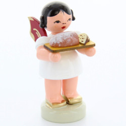 Engel mit Stollenbrett - Rote Flügel - stehend - 6 cm