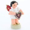 Engel mit Lebkuchenherz - Rote Flügel - stehend - 6 cm