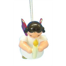 Tree Ornament - Angel with Torch - Red Wings - Floating - 6 cm / 2,3 inch
