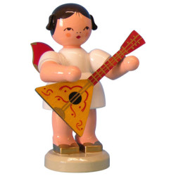 Angel with Balalaika - Red Wings - Standing - 9,5 cm / 3,7 inch