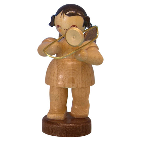 Angel with Trombone - Natural Colors - Standing - 6 cm / 2,3 inch