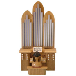 Engel mit Orgel - natur - 18,5 cm