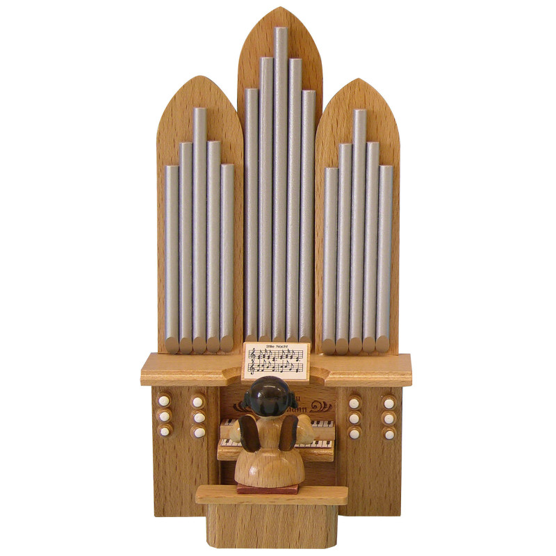 Angel with Organ - Natural Colors - 18,5 cm / 7.3 inch