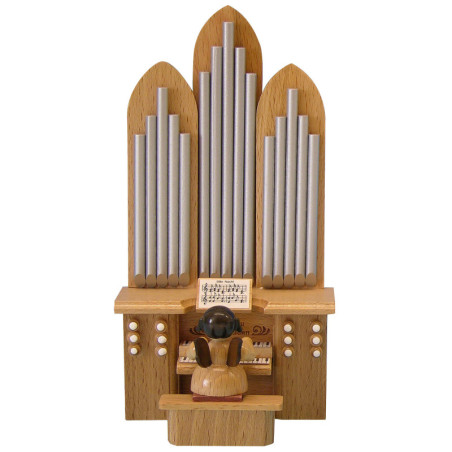Angel with Organ - Natural Colors - 18,5 cm / 7.3 inch