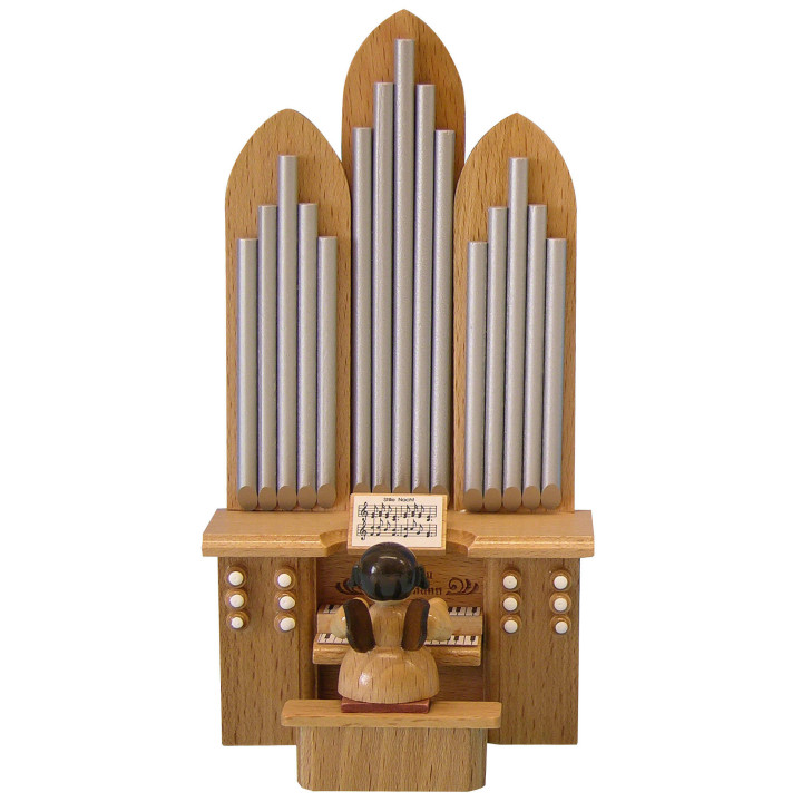 Angel with Organ - Natural Colors - 18,5 cm / 7.3 inch