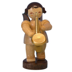 Engel mit Saxophon - natur - stehend - 6 cm
