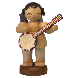 Engel mit Banjo - natur - stehend - 6 cm