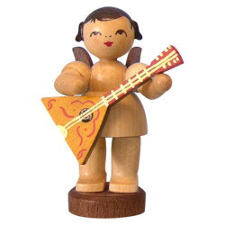 Angel with Balalaika - Natural Colors - Standing - 6 cm / 2,3 inch